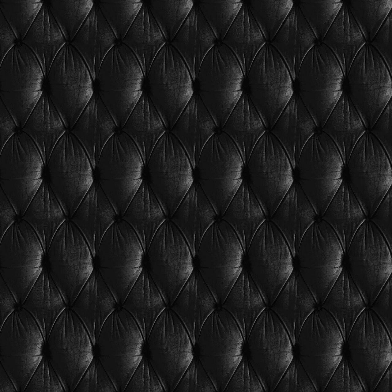 Mineheart Wallpaper Chesterfield Tapete schwarz Lederoptik