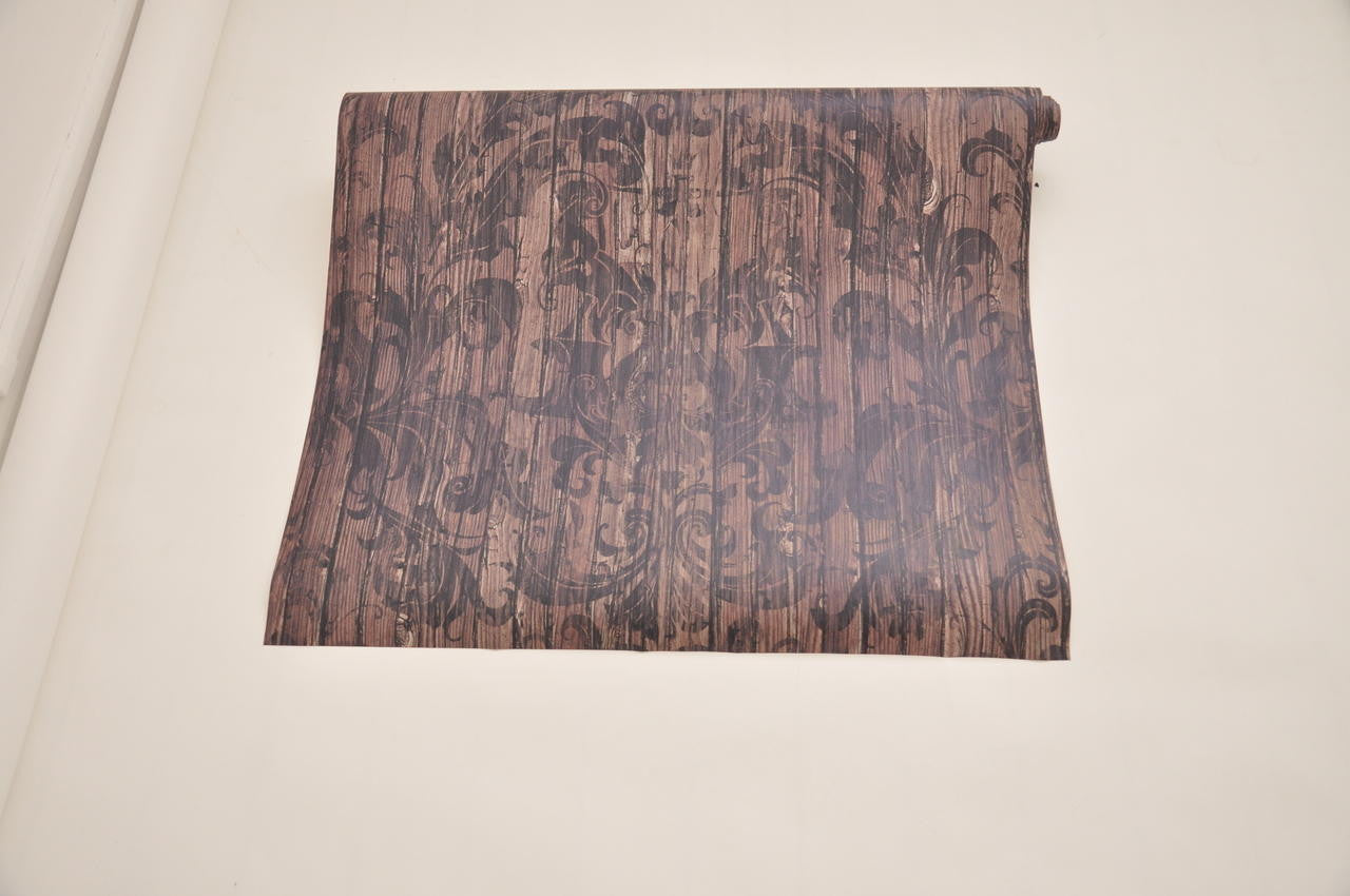 Mineheart Dark Driftwood Damask Tapete A3 Muster Dunkel