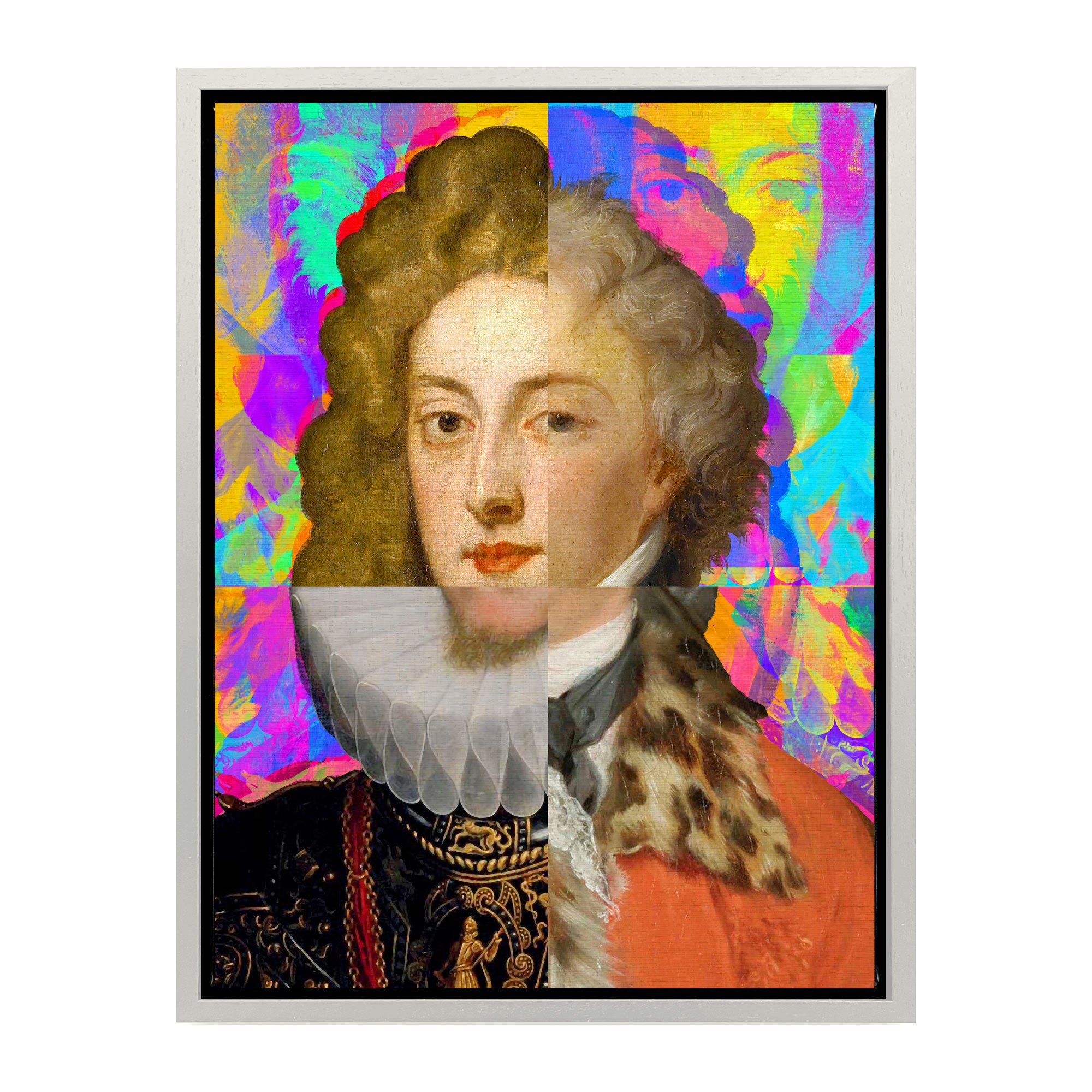 Mineheart Gentleman Puzzled Portrait Leinwandbild Orange 30x41 cm