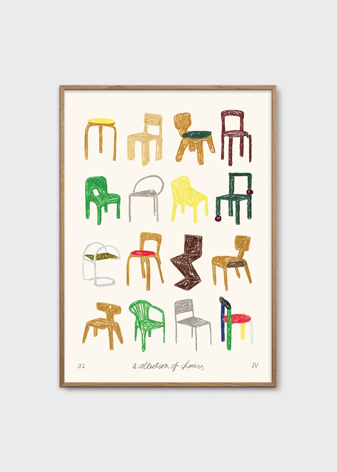 The Poster Club Art Prints A Collection of Chairs Poster A4 Stühle