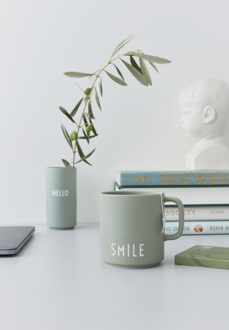LS-LebenStil Küche & Haushalt Kaffeebecher Porzellan Smile Grün