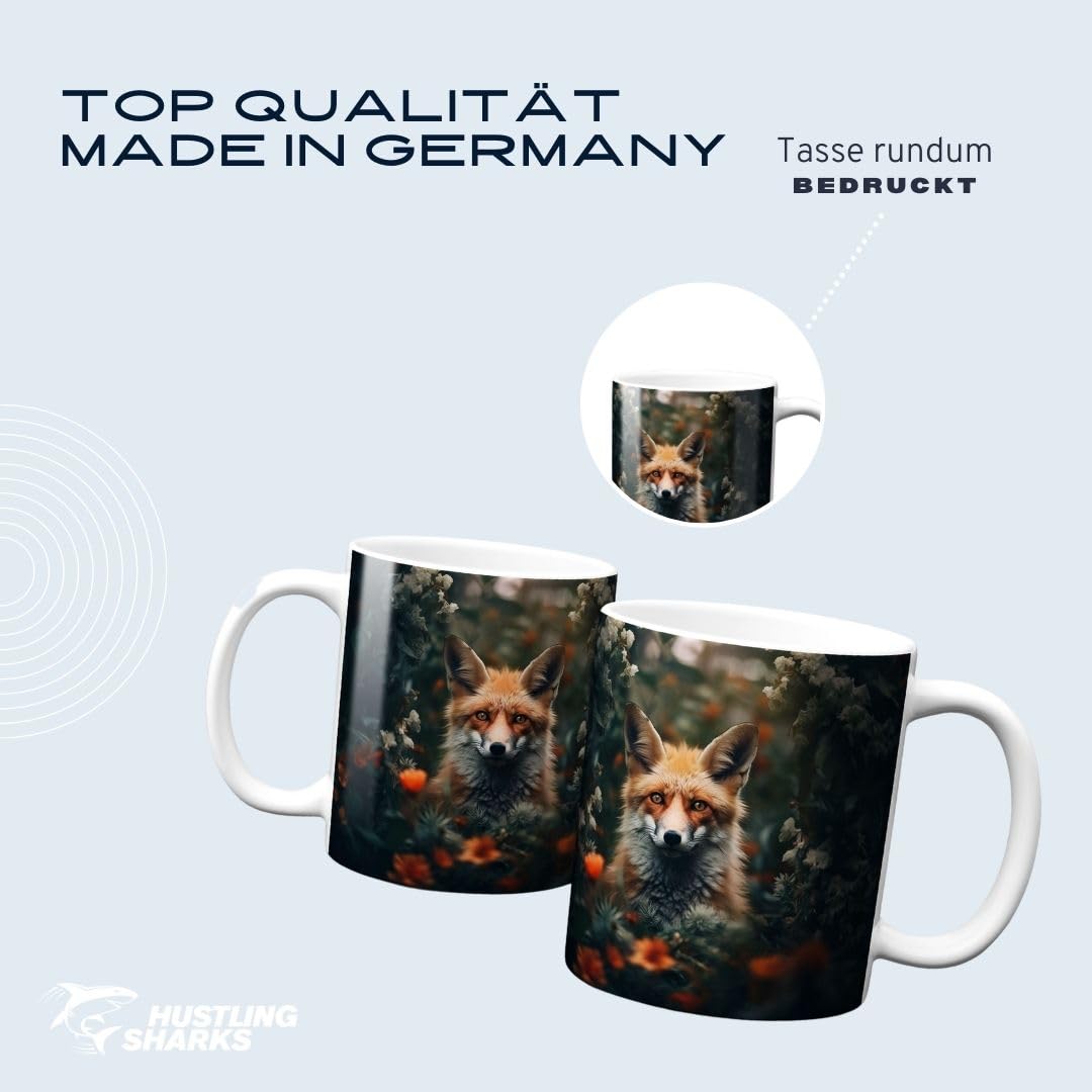 Hustling Sharks Tasse Der einsame Fuchs Kaffeetasse 330 ml