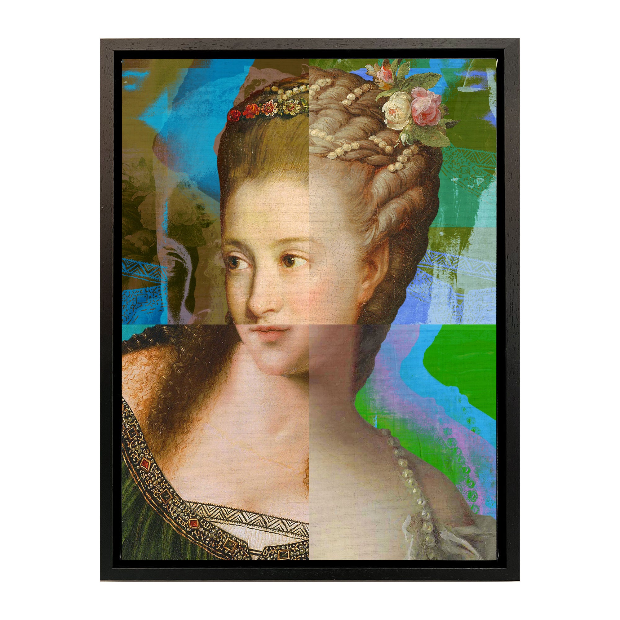 Mineheart Wall Art Lady Puzzled Kunstdruck Grün 40x50 cm