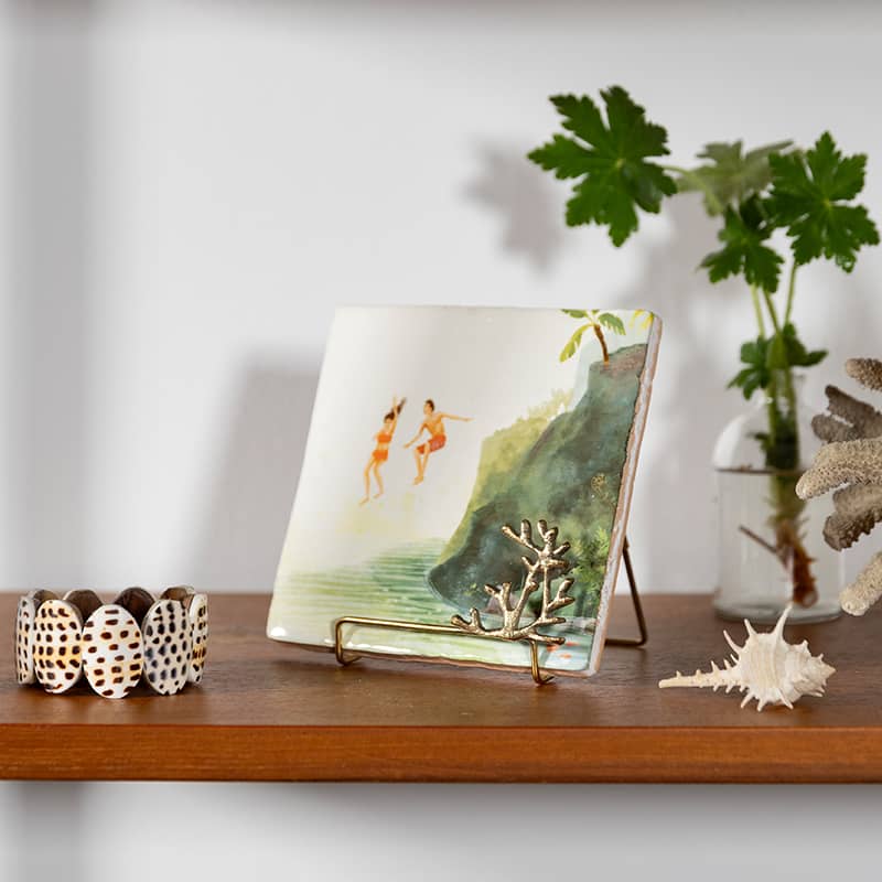 Storytiles Tile Holders Golden Stand Coral Fliesenhalter