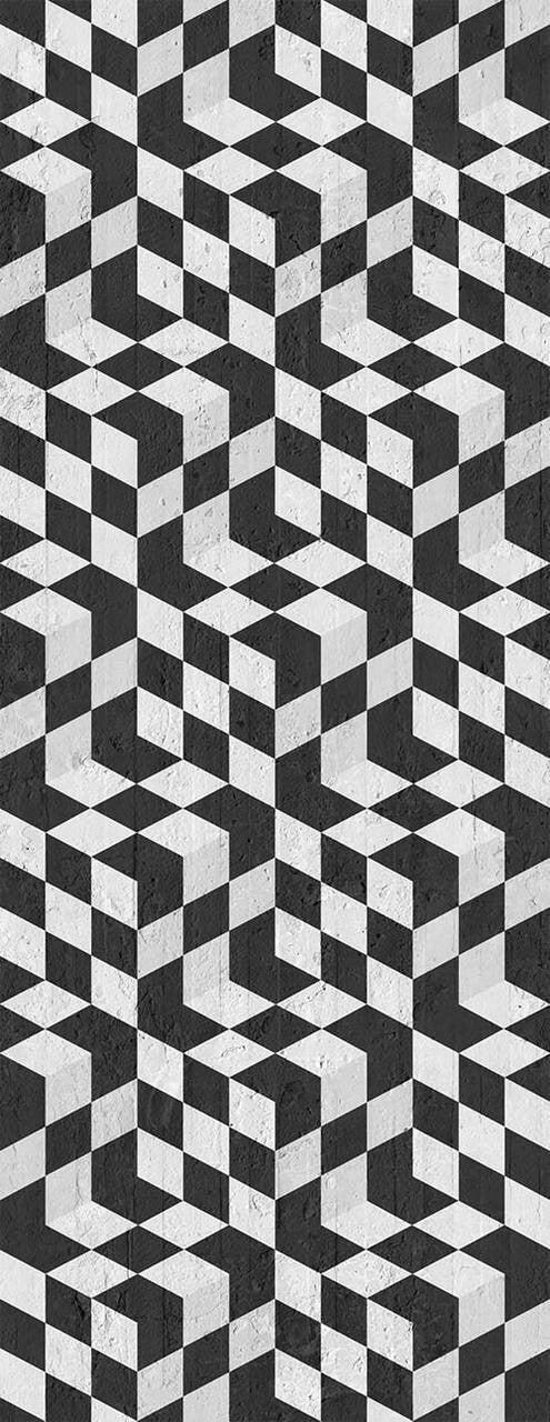 Mineheart Black Geometric Cubes Tapete A3 Muster schwarz