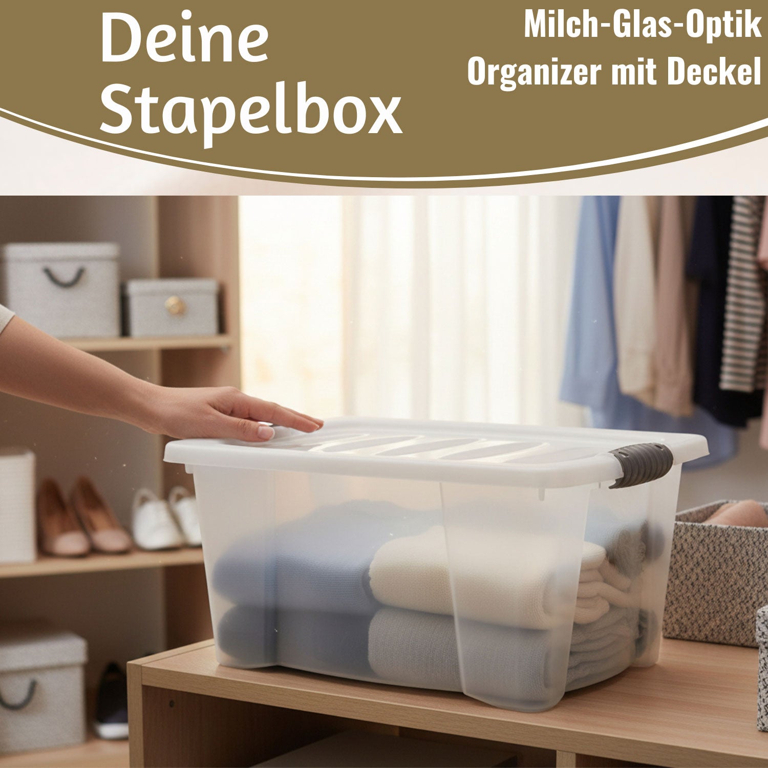 LS-LebenStil Möbel & Wohnen XL Stapelbox 40x28cm transparent 3er Set