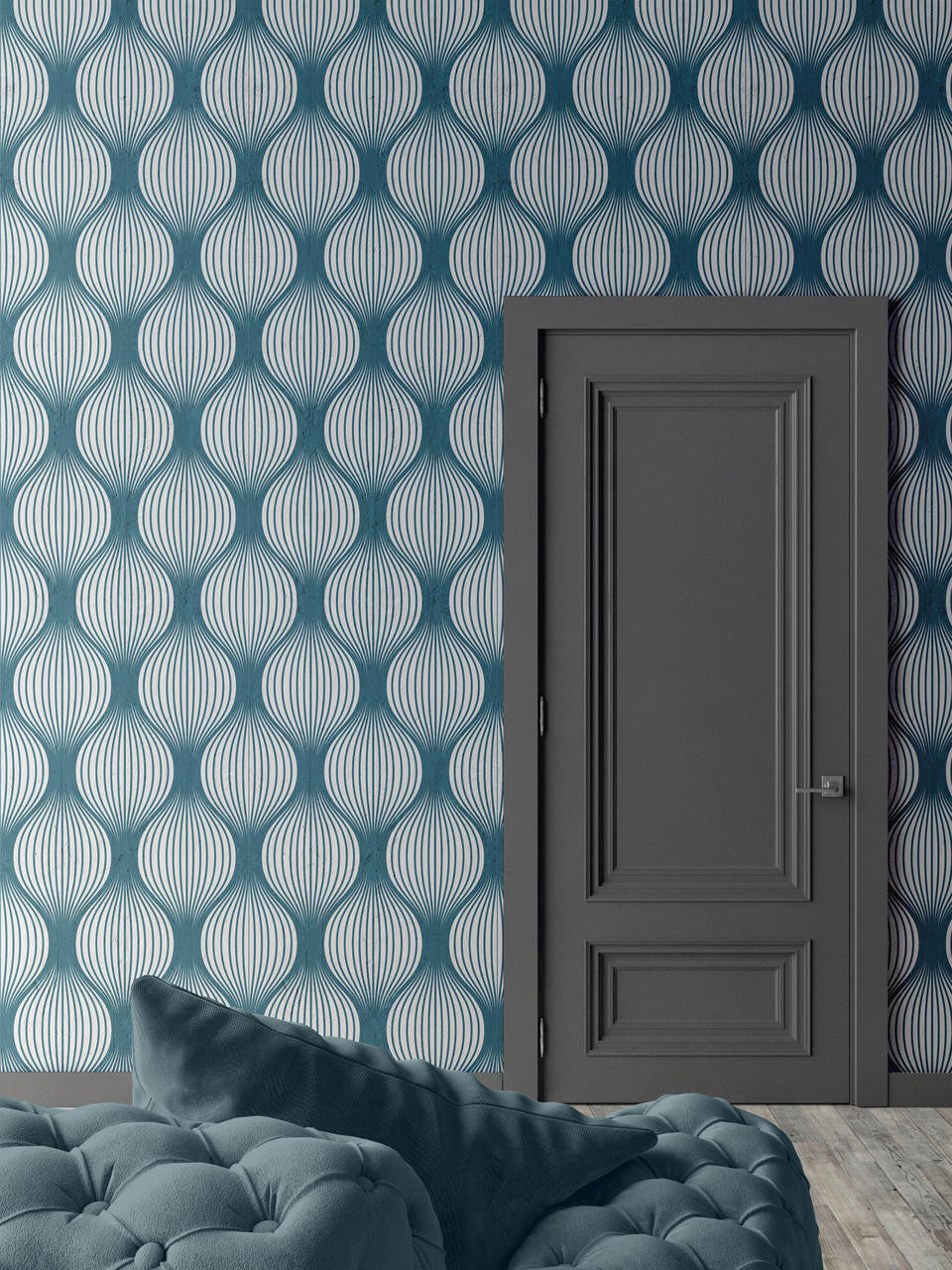 Mineheart Wallpaper Petroleum Geometric Bulbs Tapete Petrol