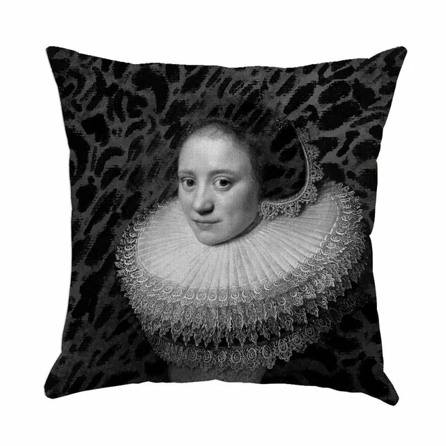 Mineheart Leopard Print Lady 2 Kissen 46x46 cm Grau