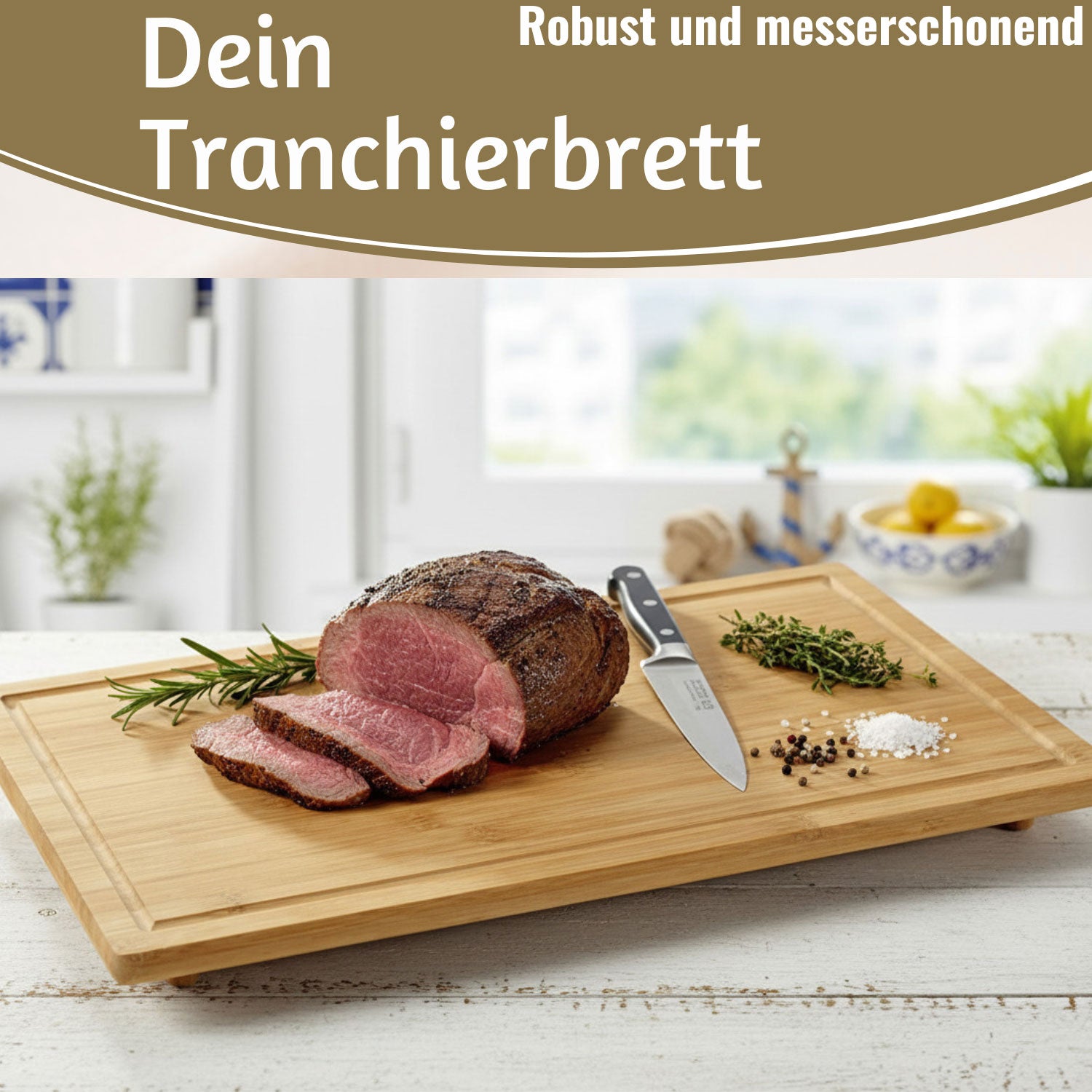 LS-LebenStil Küche & Haushalt Schneidebrett Bambus 50x28cm