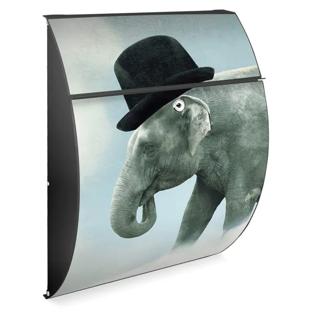 Banjado Briefkasten Riviera 46x33,5x13cm Elefant Möwe Anthrazit