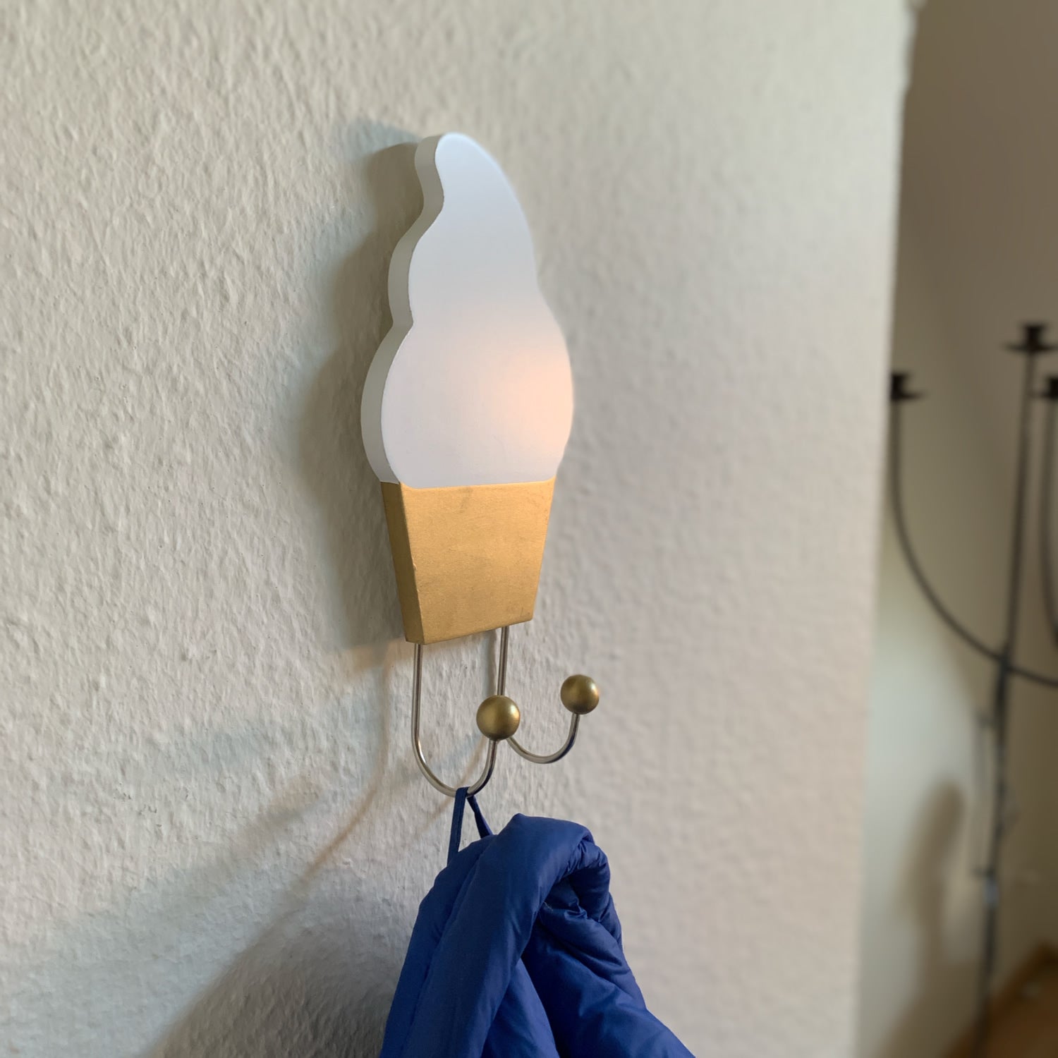 JaBaDaBaDo R16040 Kleiderhaken Eis Weiß-Gold 22cm
