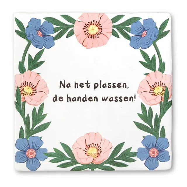 Storytiles Delft Blue Klaprozen Wandfliese Mohn eigener Text