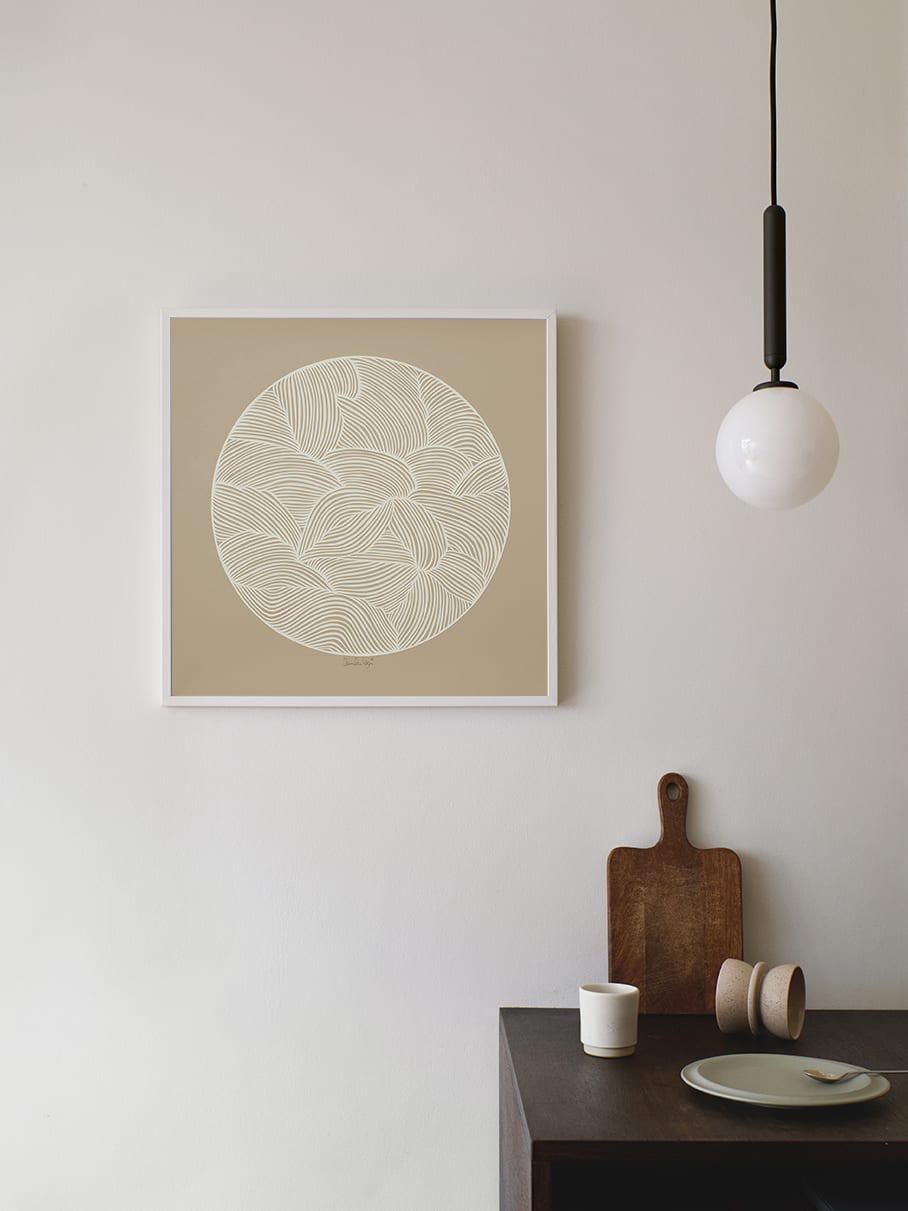 The Poster Club Art Prints Moon No. 01 Poster 50x50 cm beige