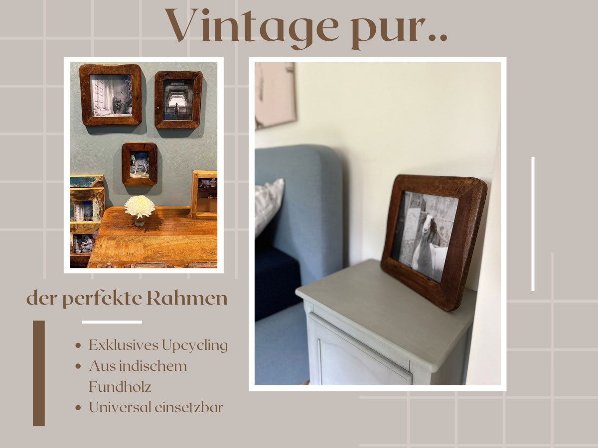 LS-LebenStil Möbel & Wohnen Vintage Bilderrahmen 20x20cm Holz