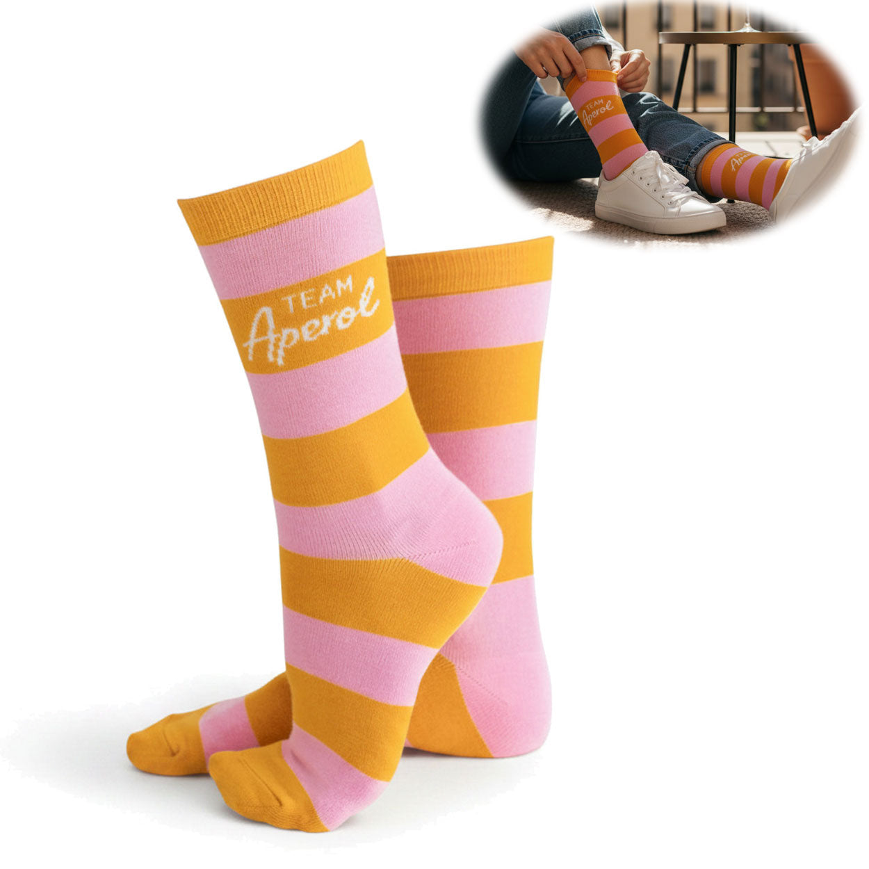 LS-LebenStil Team Aperol Socken Rosa Gr. 36-40 Damen