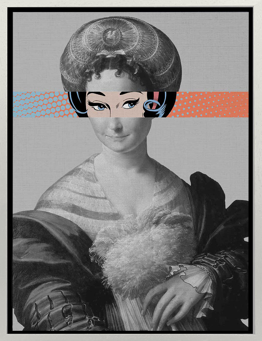 Mineheart Pop Portrait Gentildonna Leinwandbild Aqua Peach 30x41cm