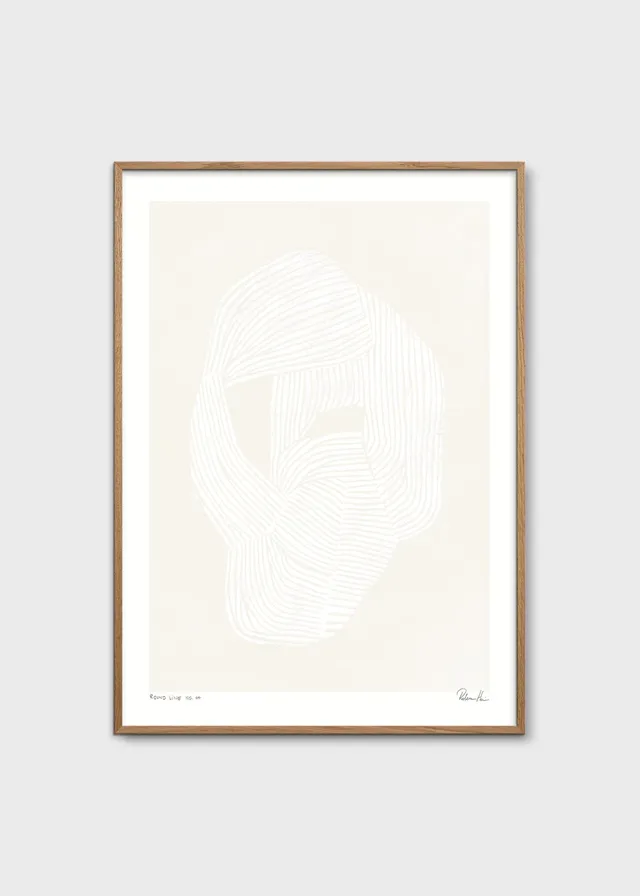 The Poster Club Art Prints Round Line no. 04 Poster A4 beige-weiß