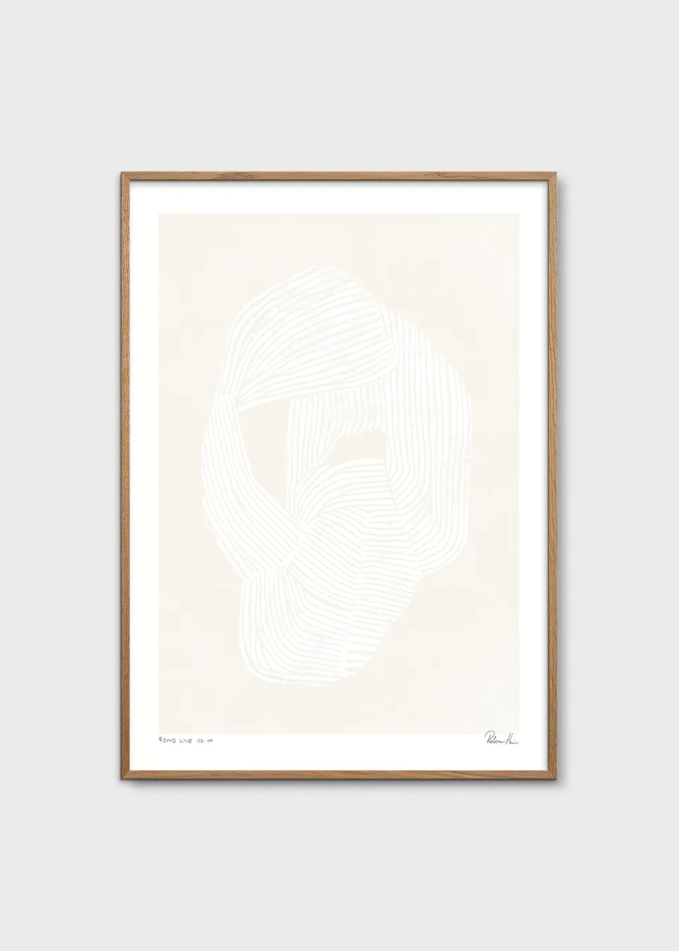 The Poster Club Art Prints Round Line no. 04 Poster A4 beige-weiß