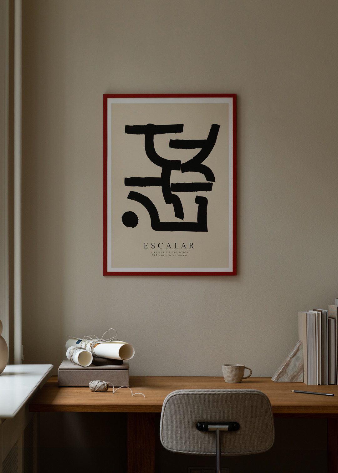The Poster Club Escalar Poster A4 beige schwarz