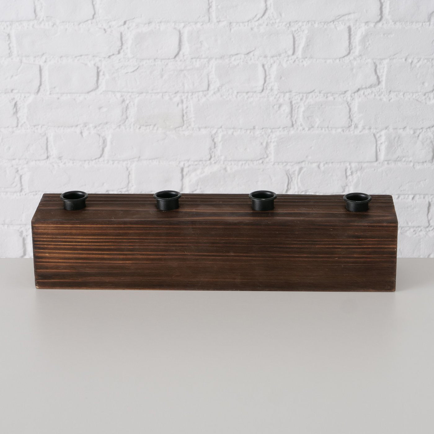 LS-LebenStil Unika Kerzenständer braun Holz 4-fach 38 cm