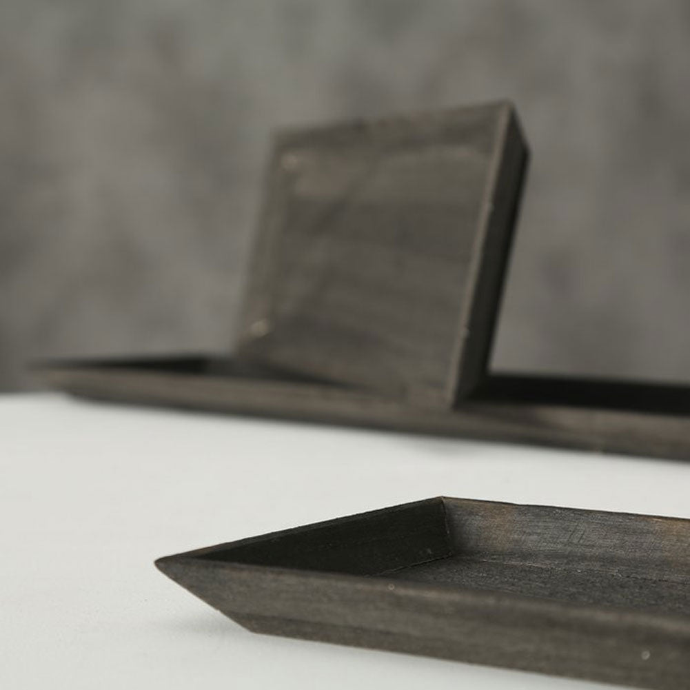 LS-LebenStil Küche Deko-Tablett Sylt Holz Schwarz 30x16cm