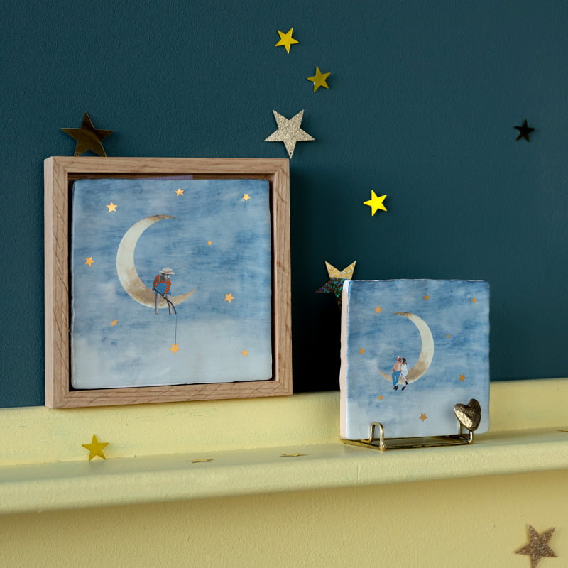 Storytiles Delft Blue Dromenvanger Fliese 10x10 cm Gold