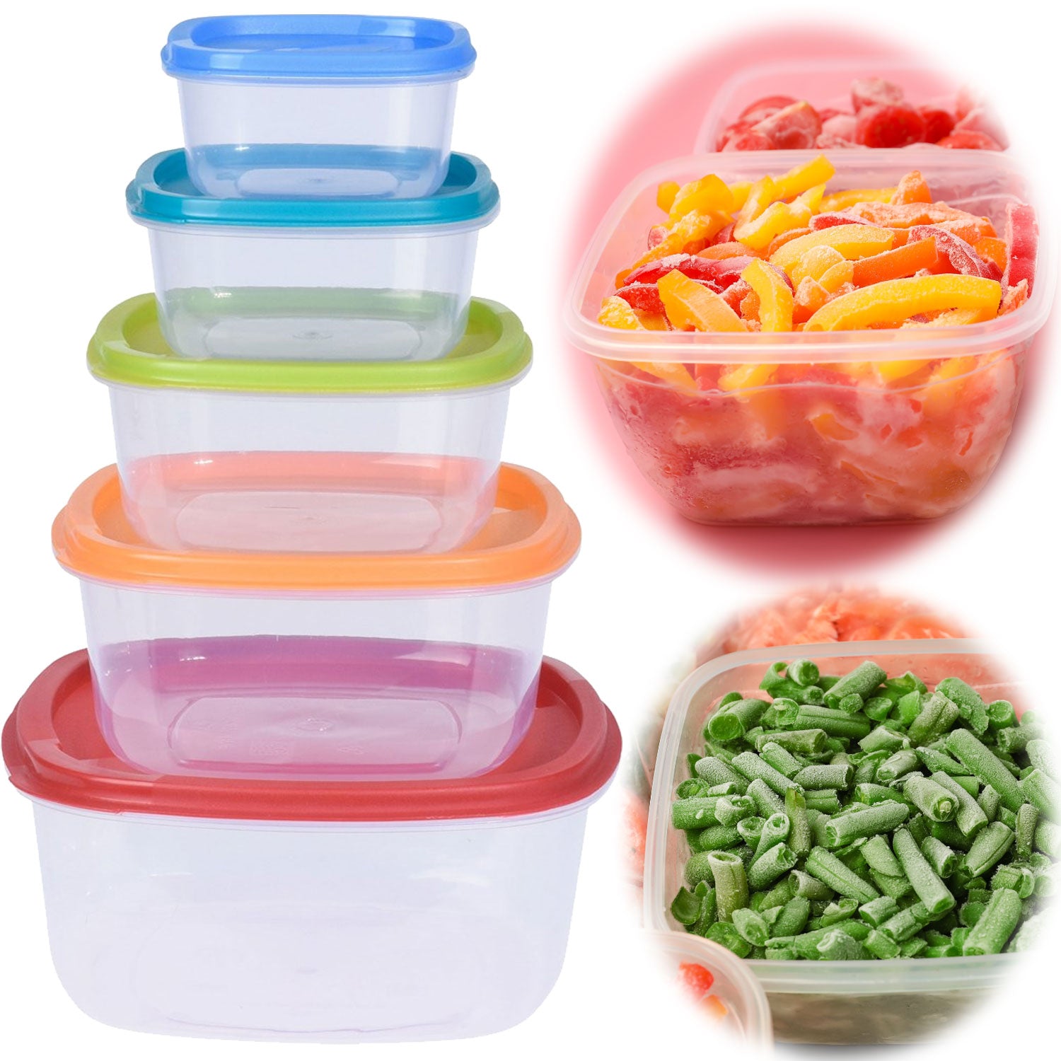 LS-LebenStil Küche Frischhaltedosen Set 5-tlg 225-1900ml Quadratisch