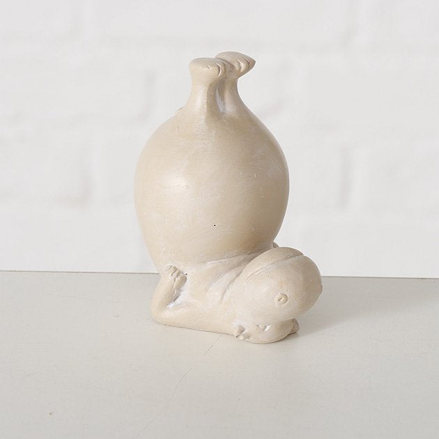 LS-LebenStil Yoga Hippo Deko-Figur 3er Set 7cm beige grau