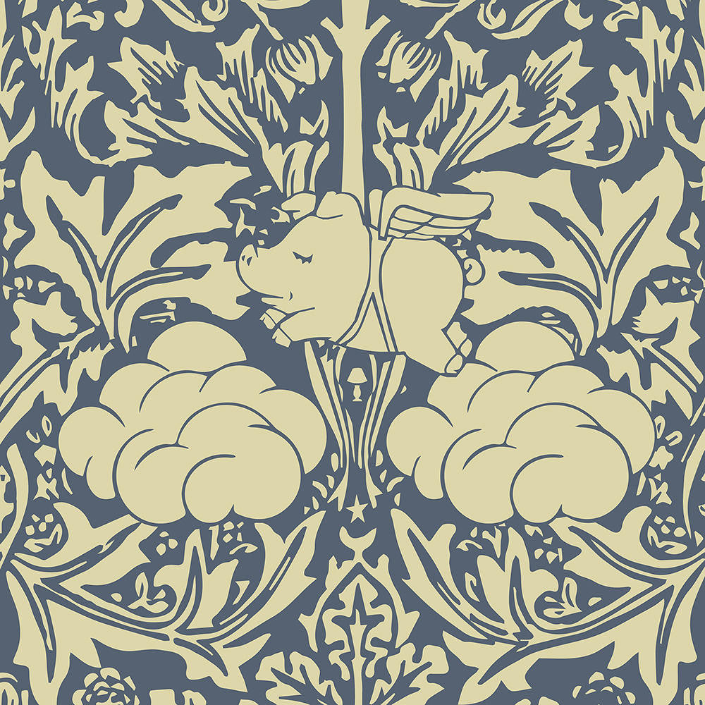 Mineheart Morris Dream Tapete Creme-Blau Vlies 52cm
