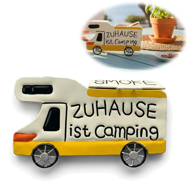 LS-LebenStil Aschenbecher Camper Metall 19x12cm Windaschenbecher