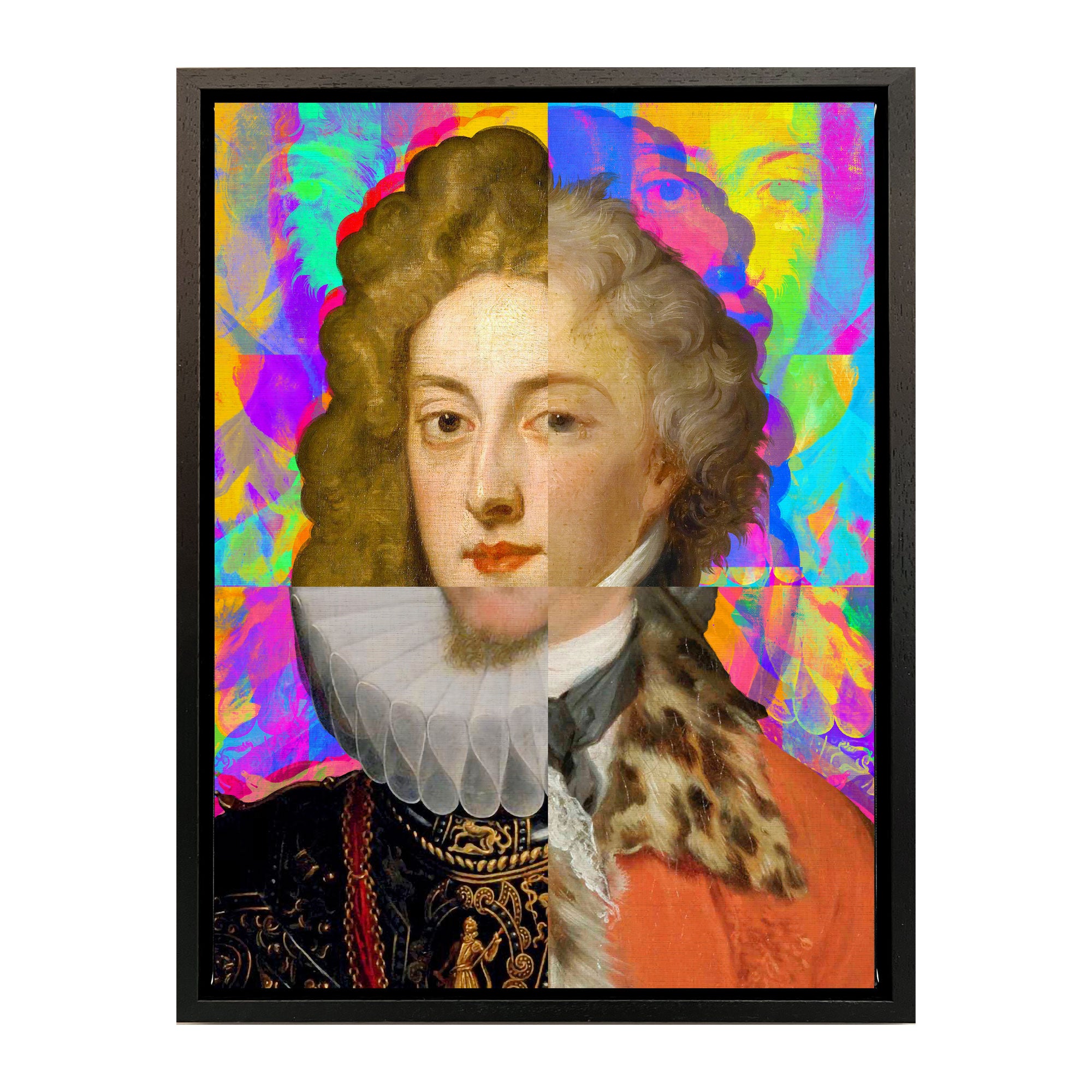 Mineheart Gentleman Puzzled Portrait Leinwandbild Orange 30x41 cm