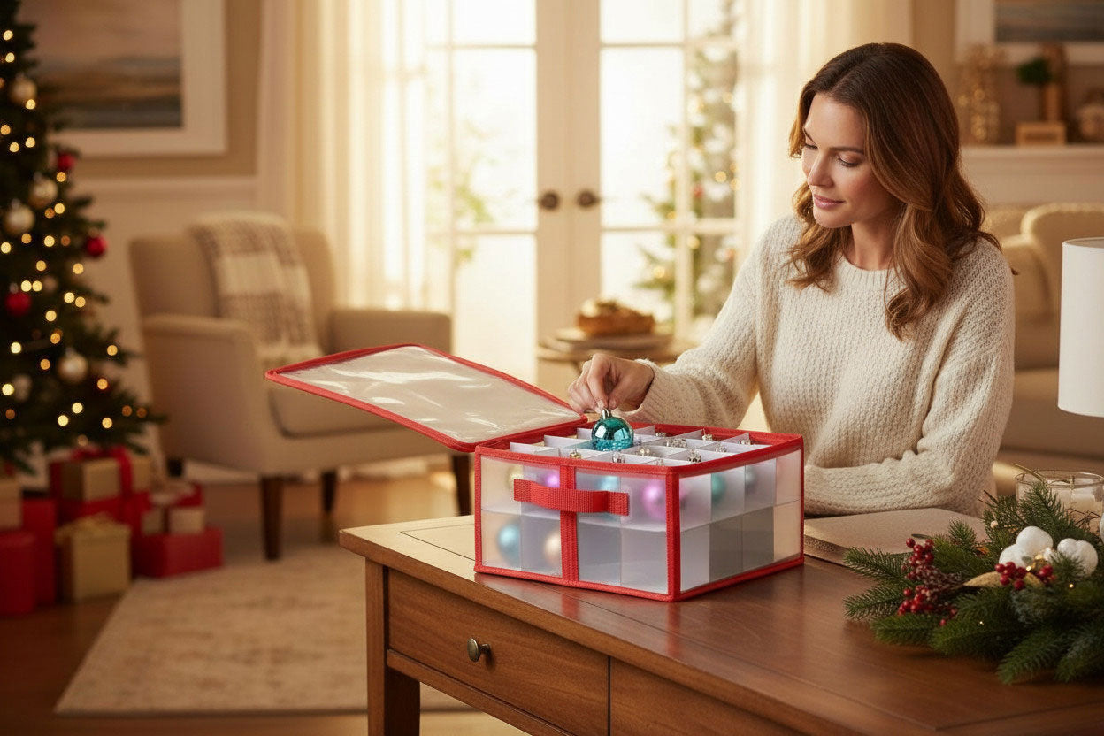 LS-LebenStil Aufbewahrungsbox 32 Weihnachtskugeln 30cm