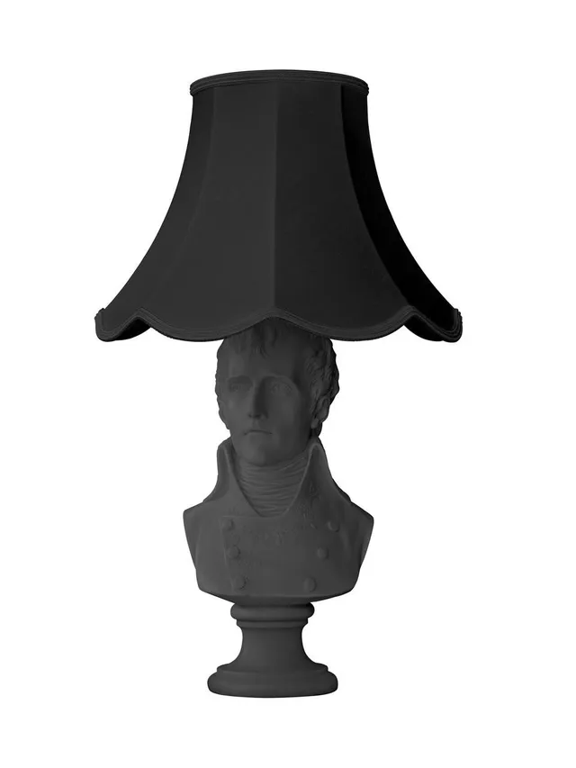 Mineheart Waterloo Tischlampe Schwarz Büste 44cm
