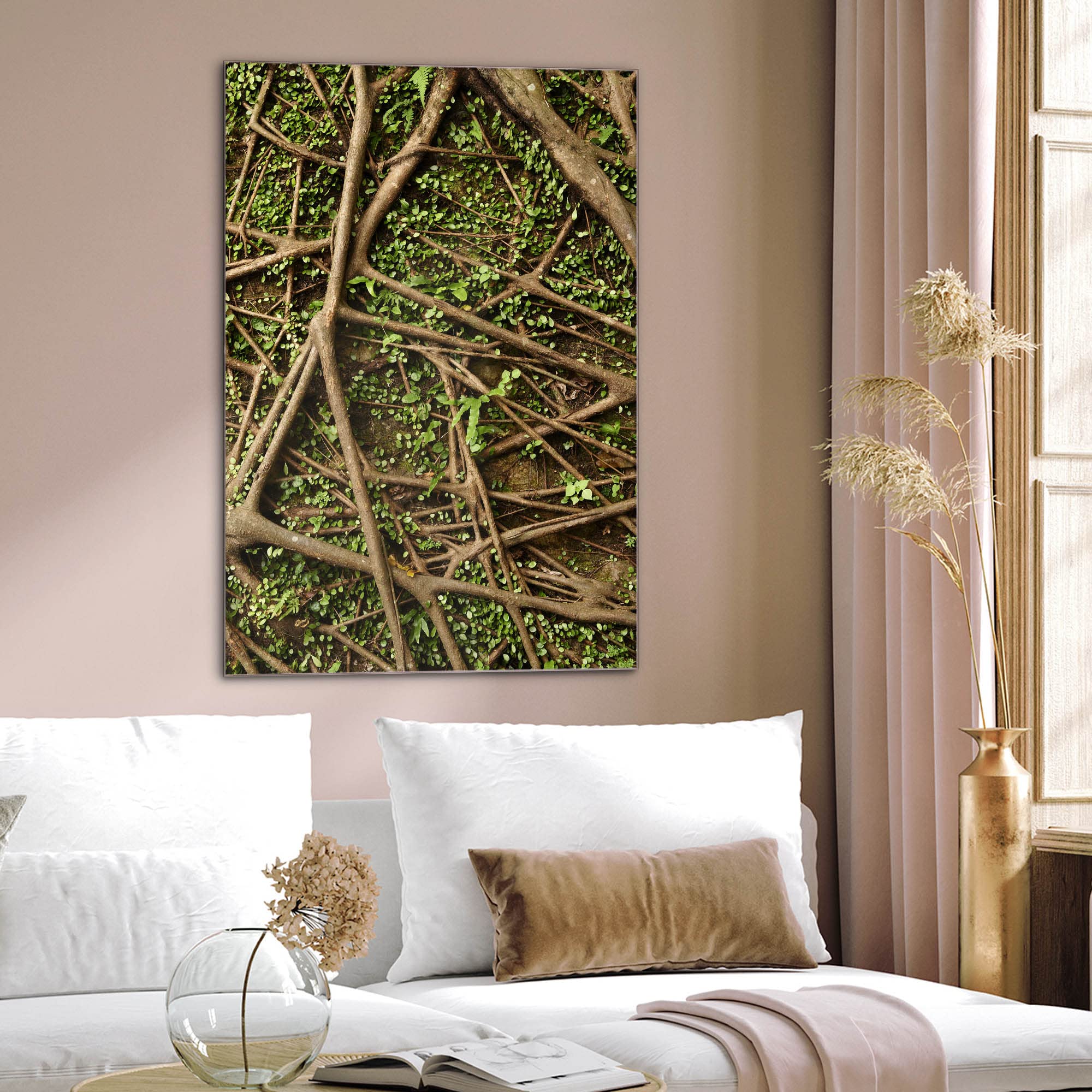 Banjado Magnettafel Baumwurzel Magnetboard 60x40 cm Natur