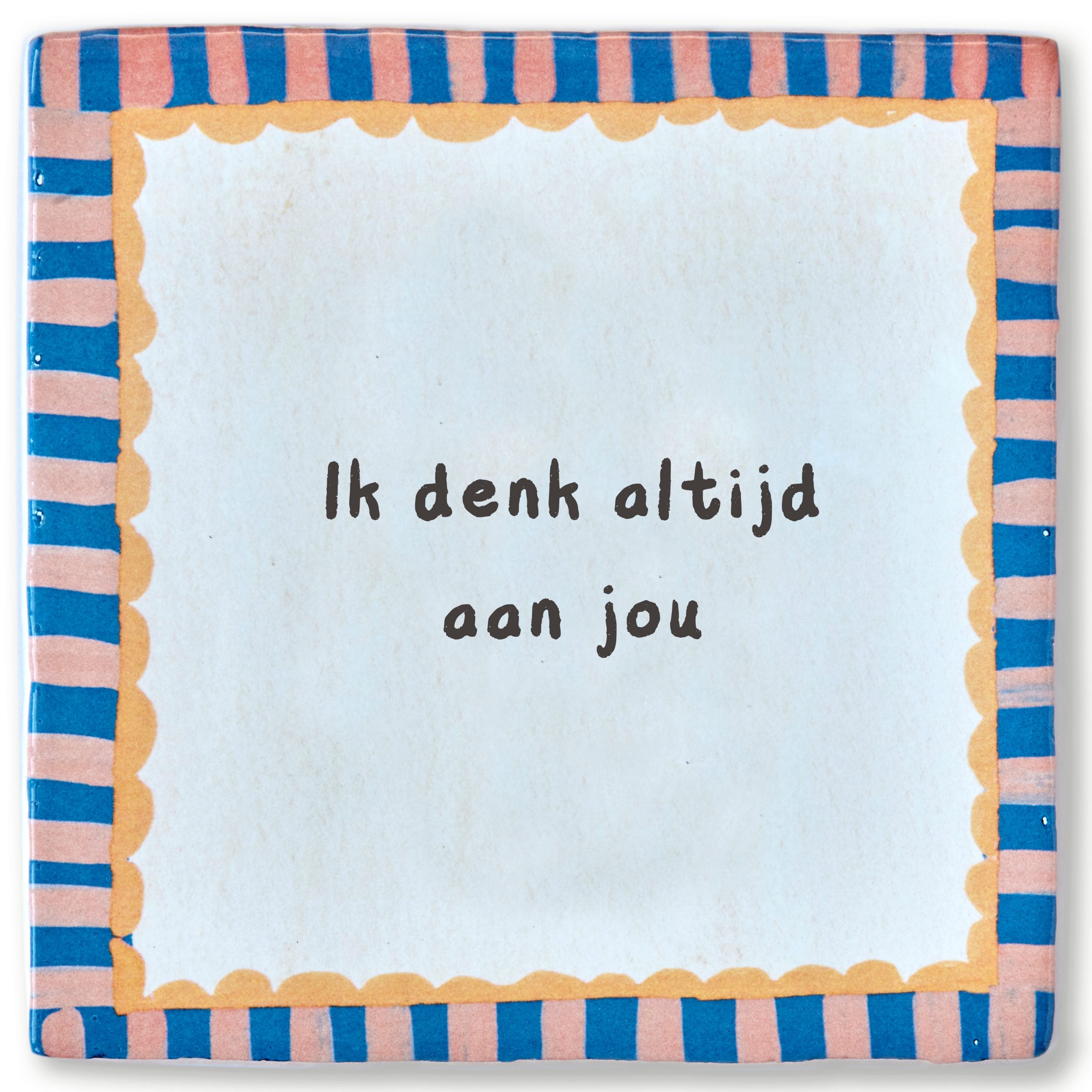 Storytiles Delft blue Bunte Umrahmung Fliese 10x10 cm mit Text