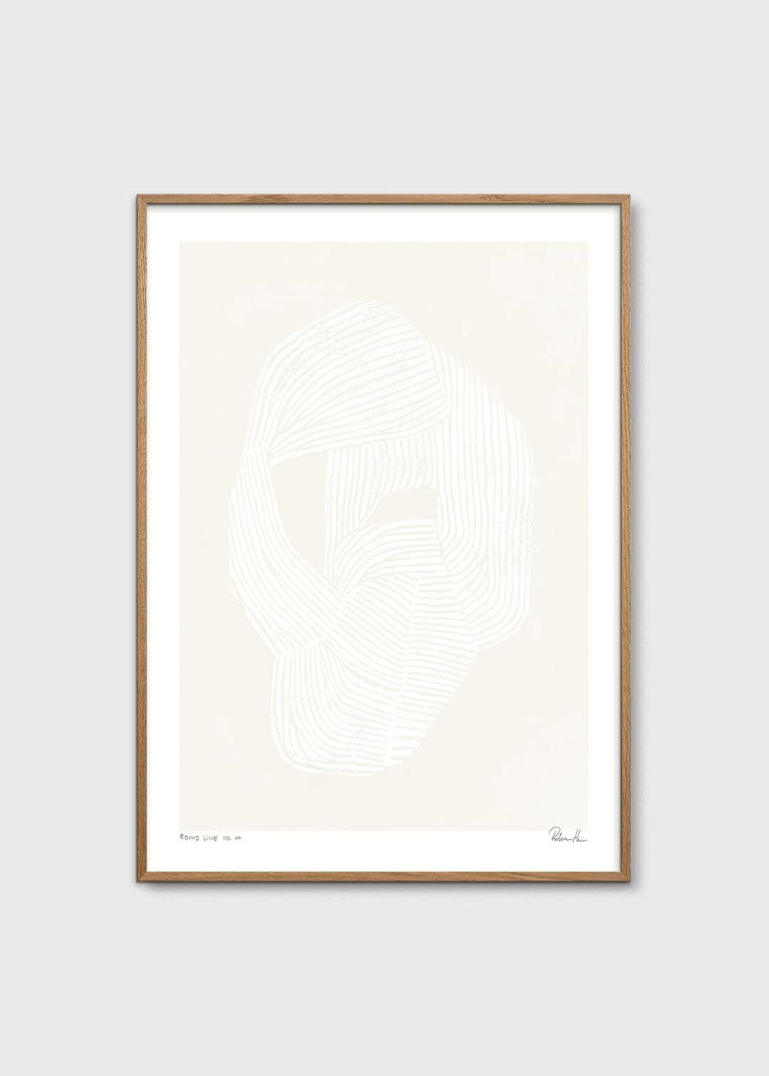 The Poster Club Art Prints Round Line no. 04 Poster A4 beige-weiß