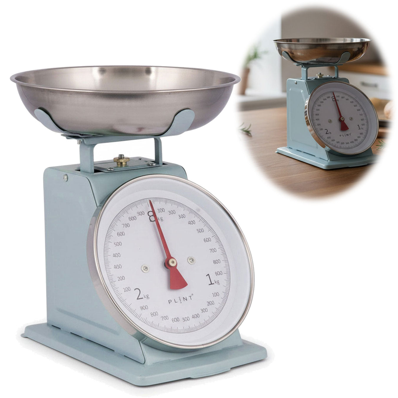 LS-LebenStil Küche & Haushalt Vintage Küchenwaage Blau Analog