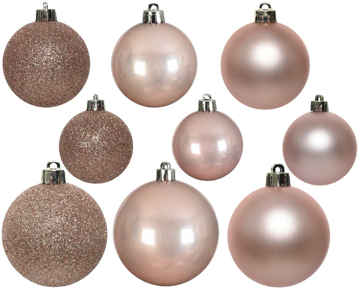 LS-LebenStil Möbel & Wohnen Weihnachtskugeln Rosa 30 Stück