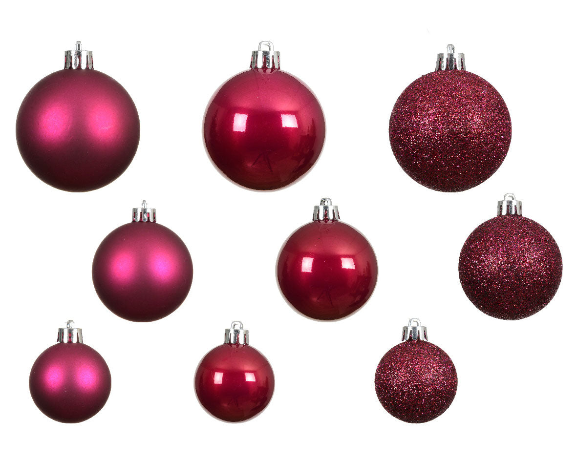 LS-LebenStil Festive Weihnachtskugeln Pink 30 Stück 4-6cm