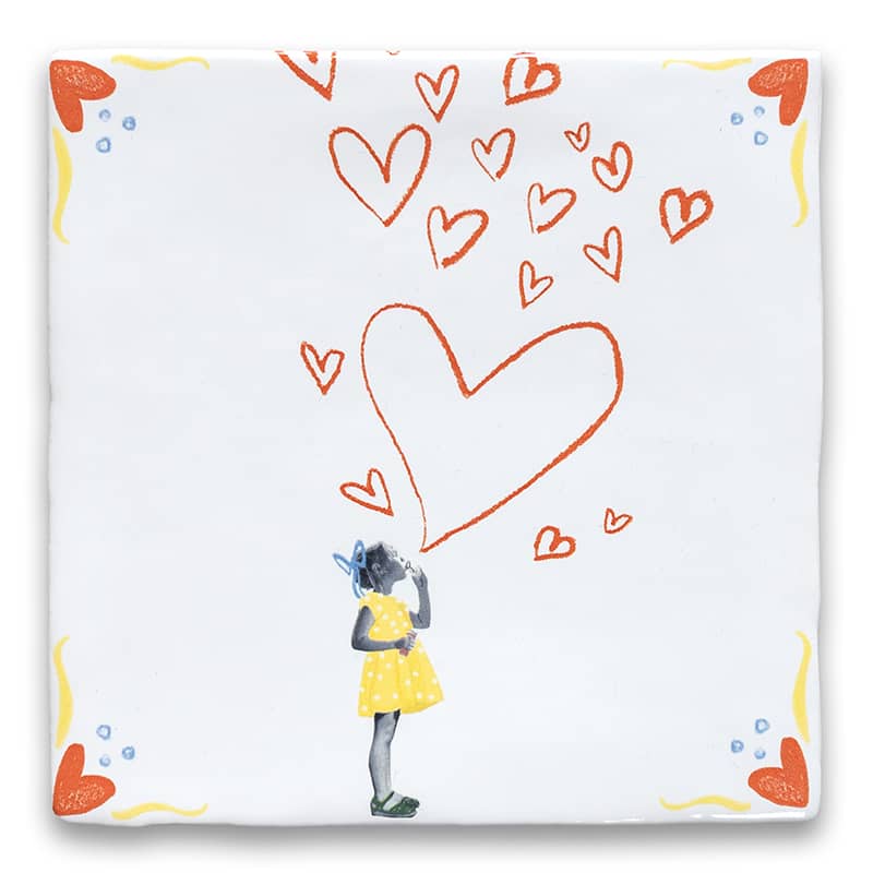 Storytiles Delft blue Spread the love Fliese S 10x10 cm Herz