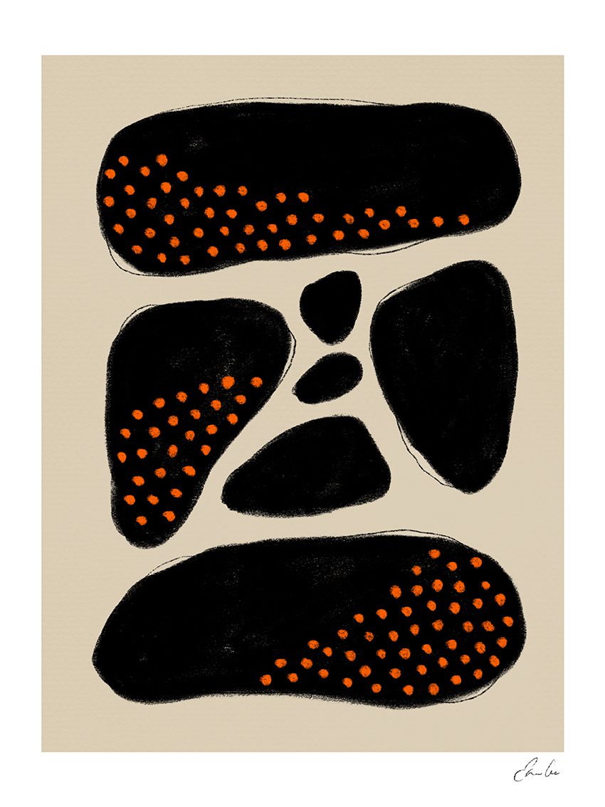 The Poster Club Art Prints Körsbär Poster A4 Rot-Schwarz