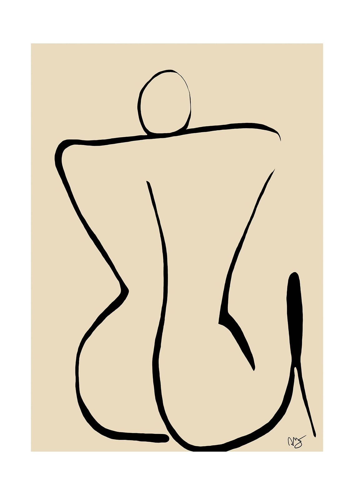 The Poster Club Silhouette Poster 30x40 cm beige