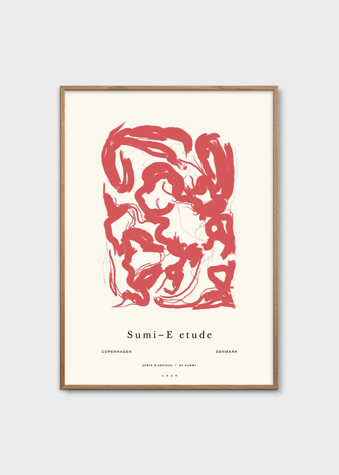 The Poster Club Art Prints Sumi e 01 Poster 50x70 cm beige-rot