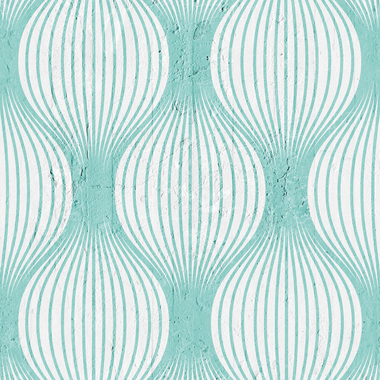 Mineheart Geometric Bulbs Tapete Aquamarin Vlies 52x1000 cm