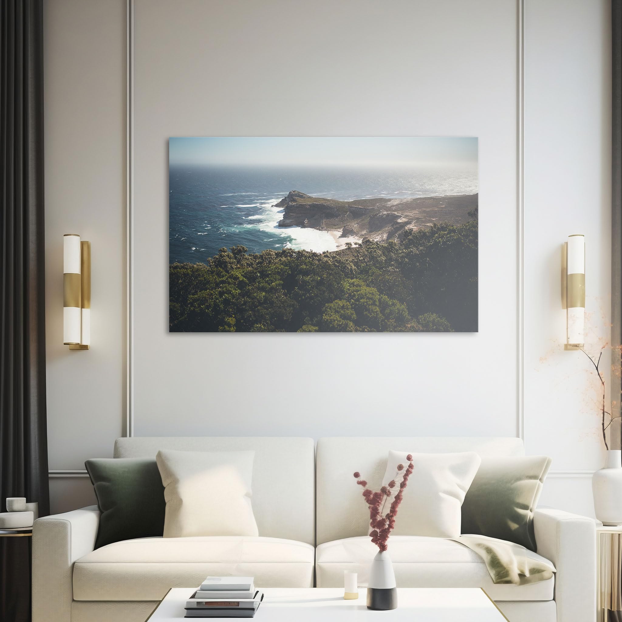 Hustling Sharks Wandbilder Bucht Leinwand 70x105 cm klarer Himmel
