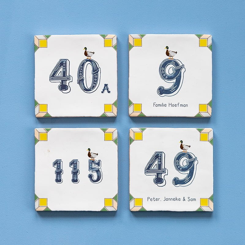 Storytiles Delft Blue Eendje Fliese 10x10 cm Hausnummer