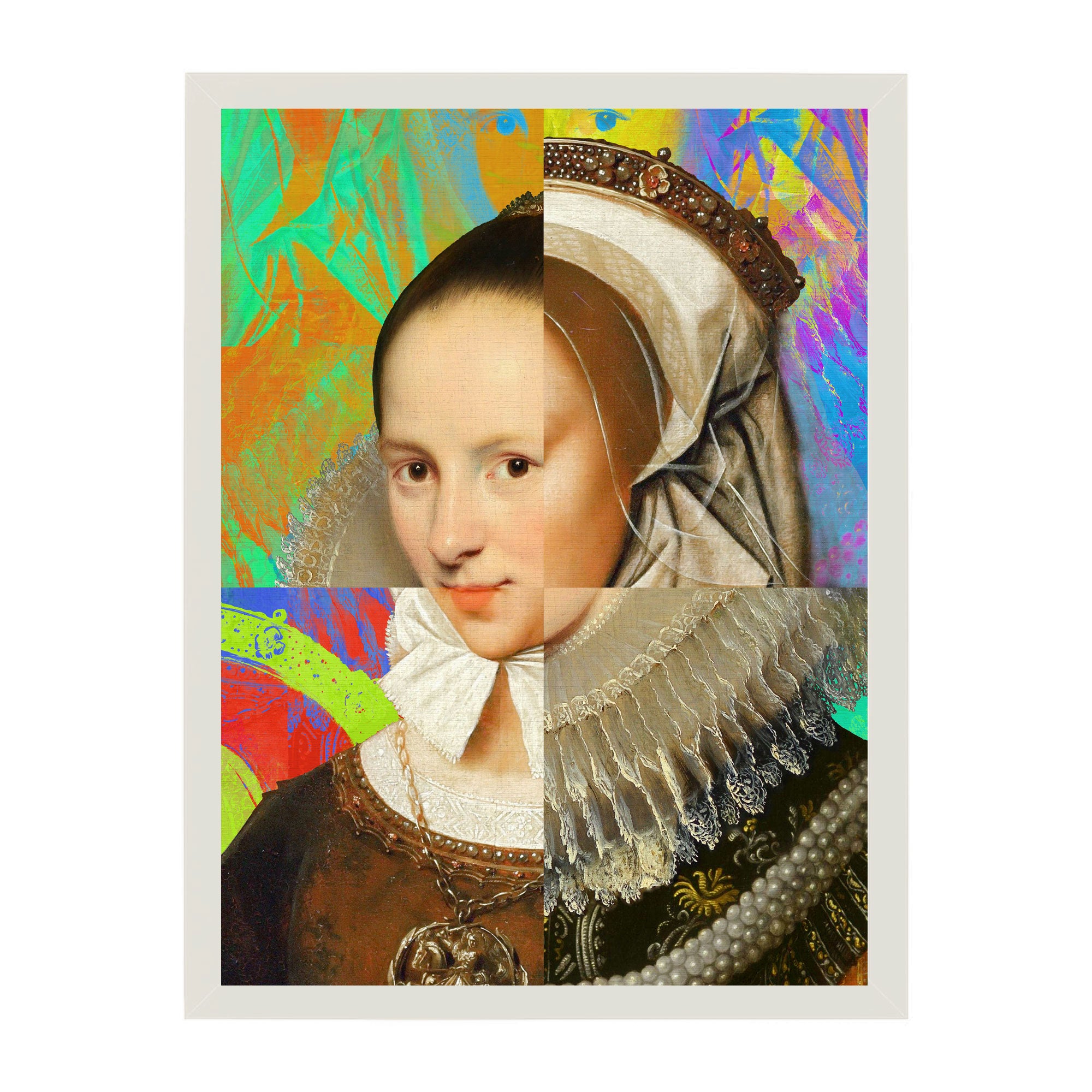 Mineheart Lady Puzzled Portrait Wandbild Braun 60x81cm