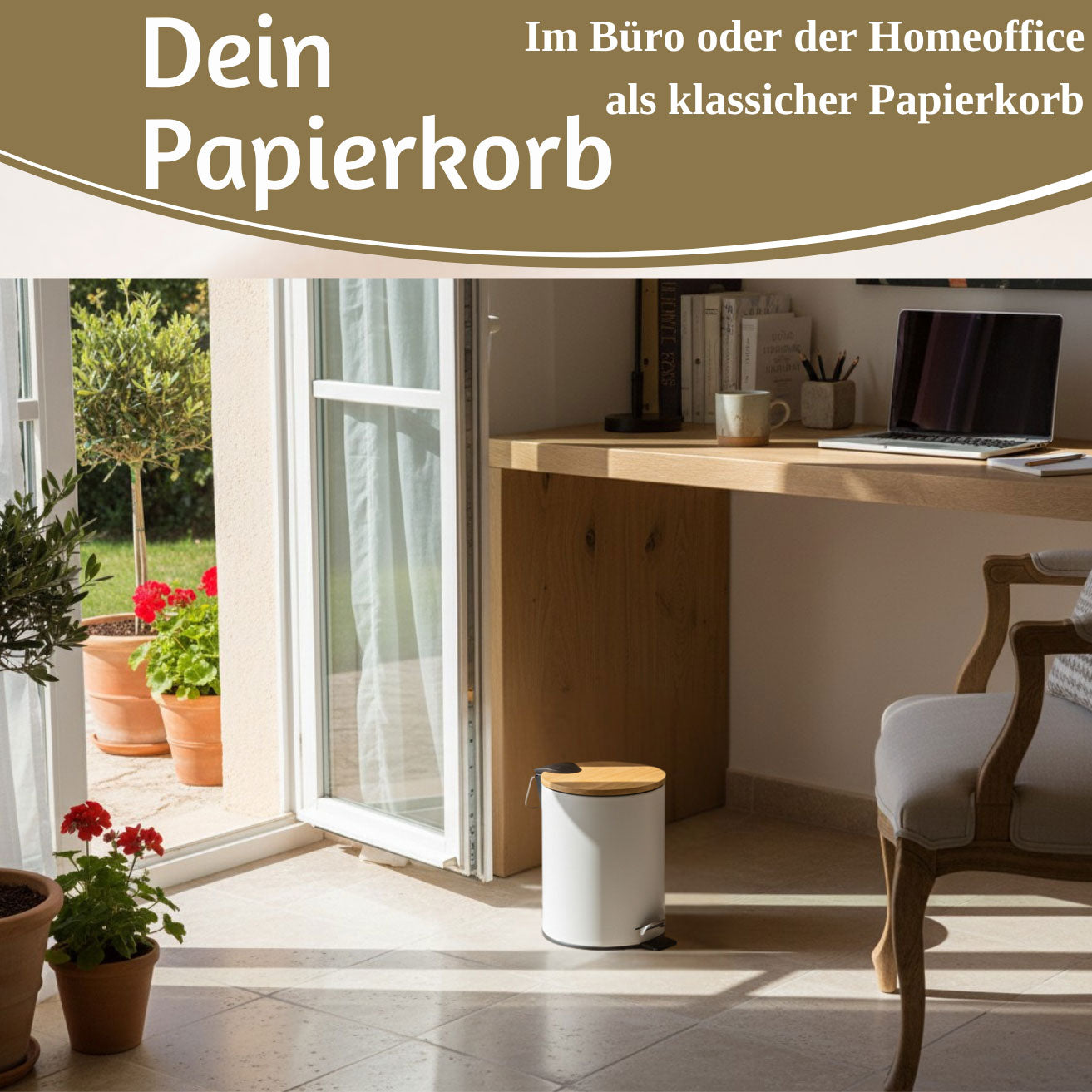 LS-LebenStil Tretmülleimer 3L Weiss Rund Soft Close