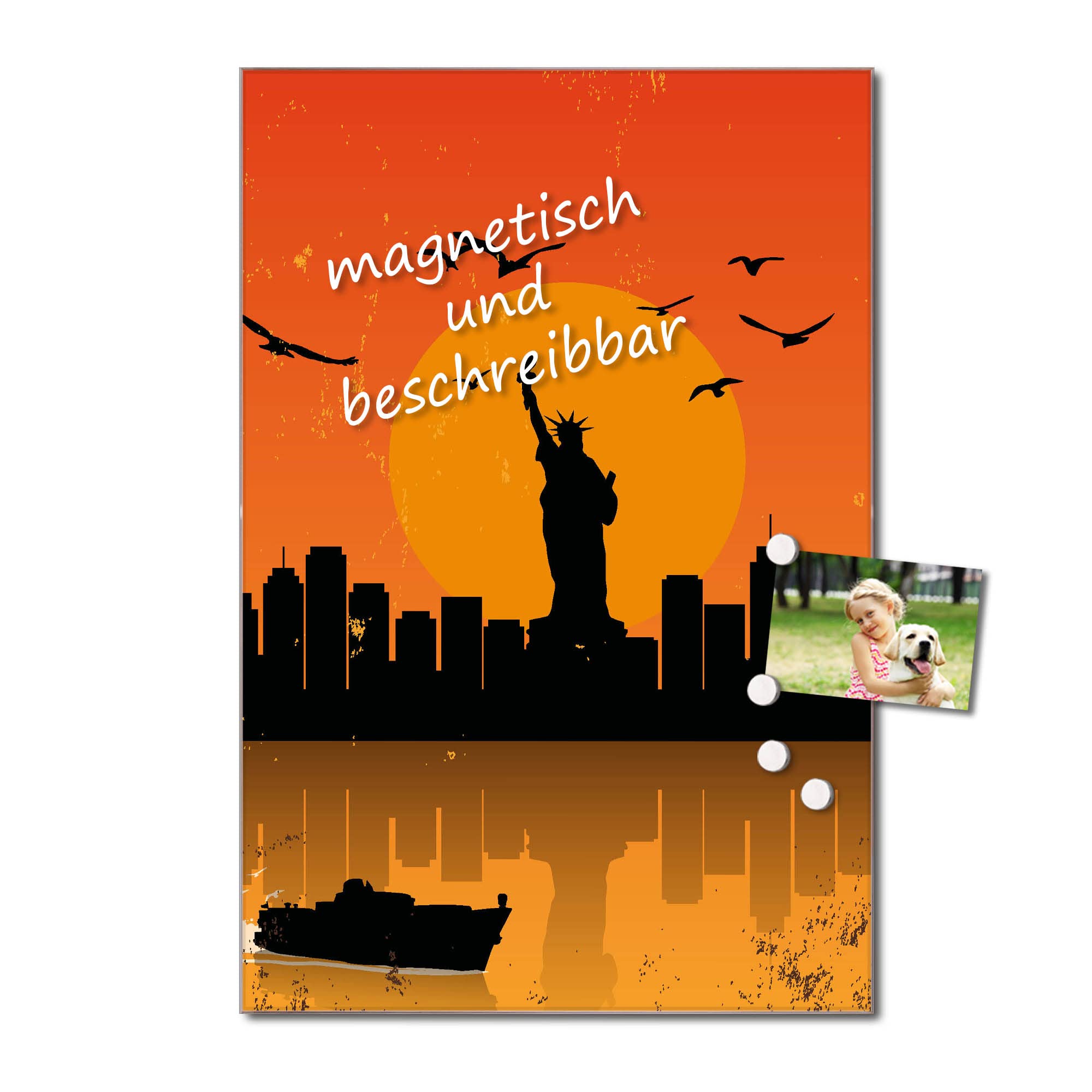 Banjado Magnettafel City Poster New York 40x60 cm Glas