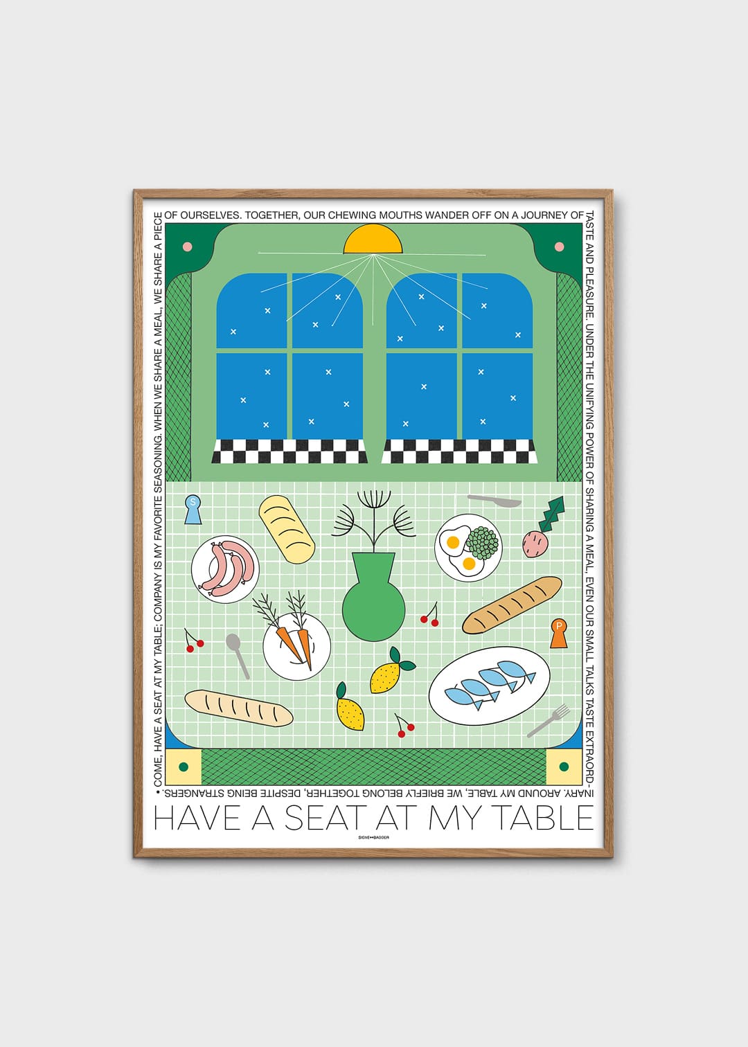 The Poster Club Art Prints A Seat at My Table Poster 30x40 blau